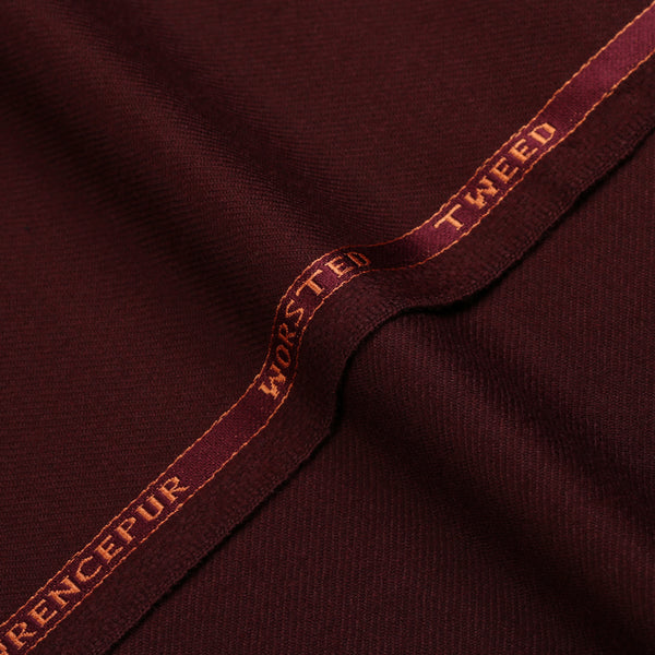 Plain Twill-Maroon, Wool Rich, Worsted Tweed Blazer Fabric