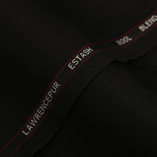 Plain-Black, Wool Blend, Estash Suiting Fabric